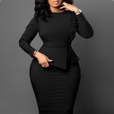 Women Dress Fashion Hip plus Size Dress