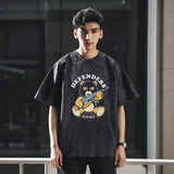 Mens Vintage T Shirt Cartoon Print Short Sleeve