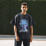 Mens Vintage T Shirt Short Sleeve T-Shirt Men's and Women's Loose