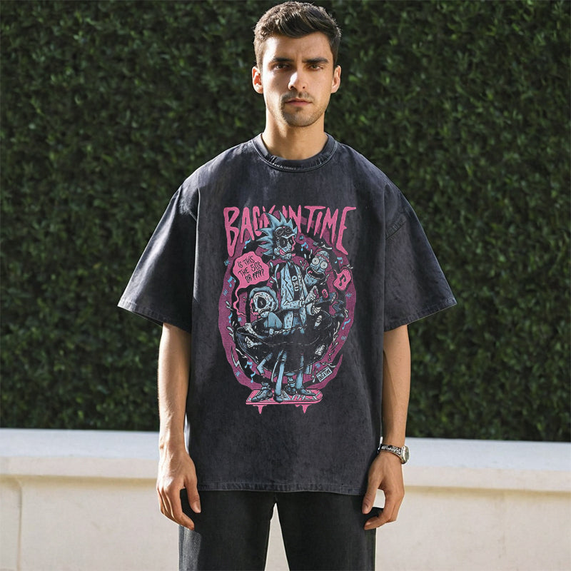 Mens Vintage T-Shirt Printed Short Sleeve T-Shirt