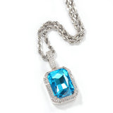 Jewelry Colored Square Solid Vintage Pendant Necklace with Diamonds ins Royalty Jesus Pieces Spectrum