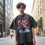 Mens Vintage T Shirt Vintage Washed Printed Short Sleeve T-Shirt