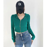 Women Hoodie Sports Slim-Fitting Short Sexy