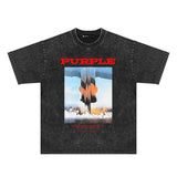 Purple Brand Distressed T Shirts Short Sleeve