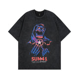 Men T-Shirt Vintage Neckline Short Sleeve Tee