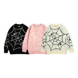 Women Sweater Spider Web Knitted Sweater