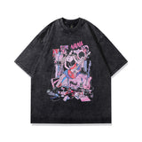 Men T-Shirt Vintage Printed Distressed Loose
