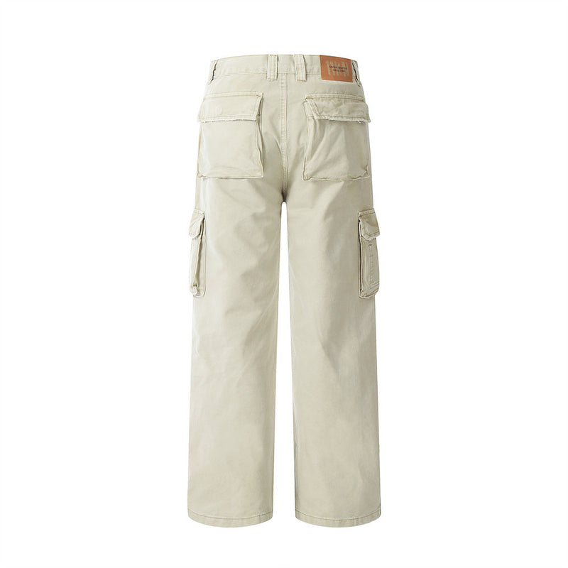 Men Jeans Multi-Pocket Workwear Casual Loose