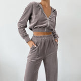 Women Co-Ords Hoodie Knitted Leisure