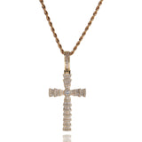 Jewelry Pendant Real Gold Copper Plated Zircon Cross Necklace Crosses Spectrum