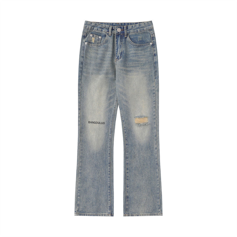Men Jeans Hole Loose Leisure All-Matching