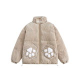 Unisex Coat Cute Hand-Shaped Brush Pocket Cotton Padded Jacket Thickened
