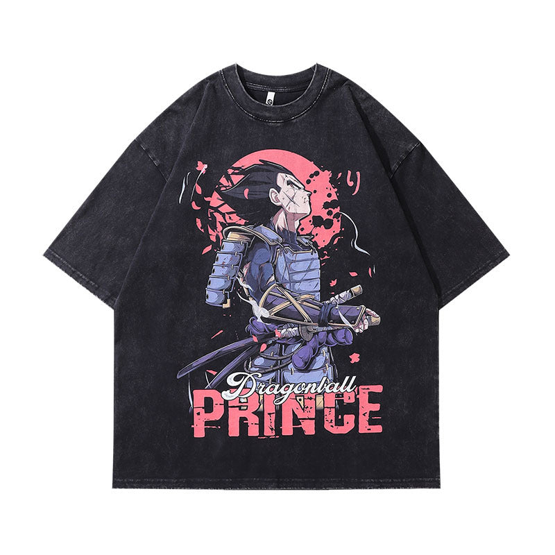 Men T-Shirt Cartoon Vintage Print Oversize Distressed