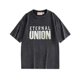 Fog Essentials T Shirts Spring and Summer FOG Joint Series Washing Water Crew Neck Short Sleeves