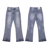 Gallery Dept Jeans with Artistic Ink Splatter and Distressed Flares