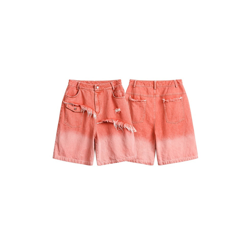Unisex Shorts Retro Gradient Color Loose Summer