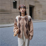 Women Knitted Cardigan Loose College Style
