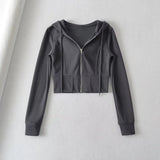 Women Hoodie Sports Slim-Fitting Short Sexy