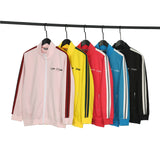 Palm Angels Sweatshirts Angel Black and White Striped Stand Collar Jacket Men's Sports Jacket