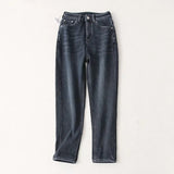 Women Jeans Vintage Fleece-Lined Slimming