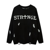 Women Sweater Cross Ripped Sweater