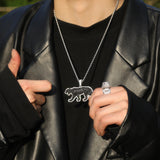 Jewelry Diamonds Leopard Pendant Necklace Ornament Hip Hop Animals Far East