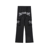 Cargo Pants Large Pocket Overalls Fleece Lined