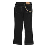 Men Jeans Chain Decoration Overalls Stitching Solid Color