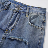 Men Jeans Stitching Worn Personality Design