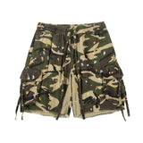 Men's Shorts Ink-splashed Printed Denim Loose