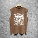 Purple Brand Distressed Tank T Shirts Distressed Sleeveless T-shirt Vest