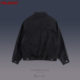 MIJKO Mens Jacket Multi Pocket Loose Jacket Unisex