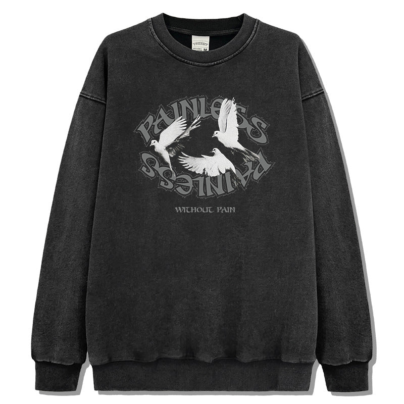 Unisex Long Sleeve Shirt Print Crew Neck Sweater High Street