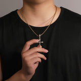 Jewelry T Square Zircon Vintage Cross Pendant Copper Trend Egypt Pieces Crosses St. Valentine's