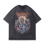 Men T-Shirt Vintage Print Oversize