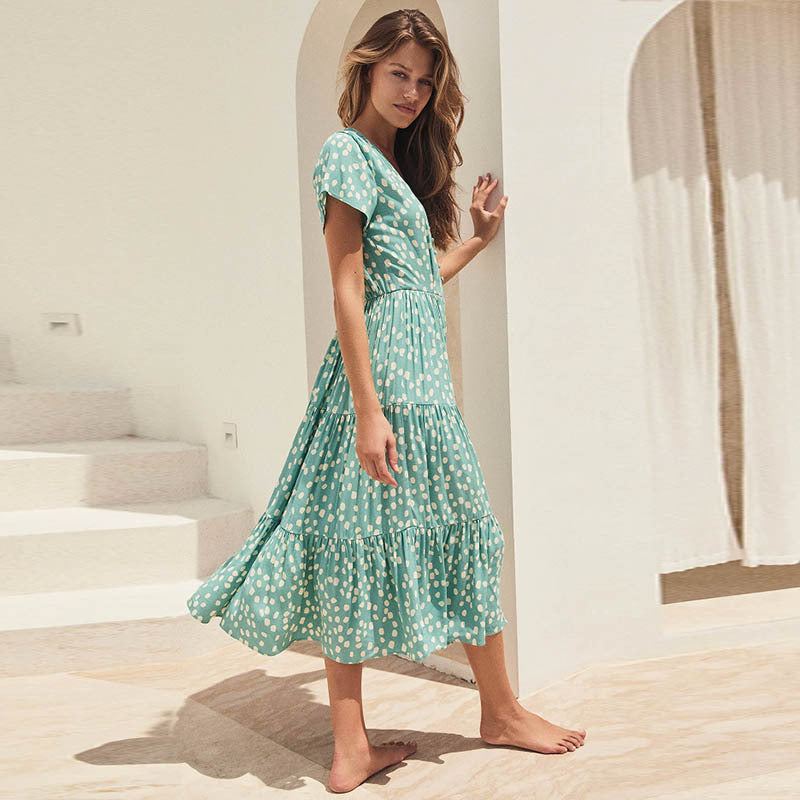 Women Dress Floral Holiday Leisure Dress