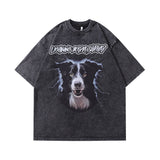 Men T-shirt Cartoon Anime Print Retro Loose