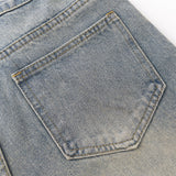 Men Jeans Loose All-Match Side Slit Stitching Zipper