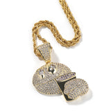 Jewelry Personality Wine Glass Smiley Face Pendant Copper Inlaid Zircon Royalty Spectrum