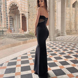 Women Dress Slim Fit Drill Chain Ladies Gowns