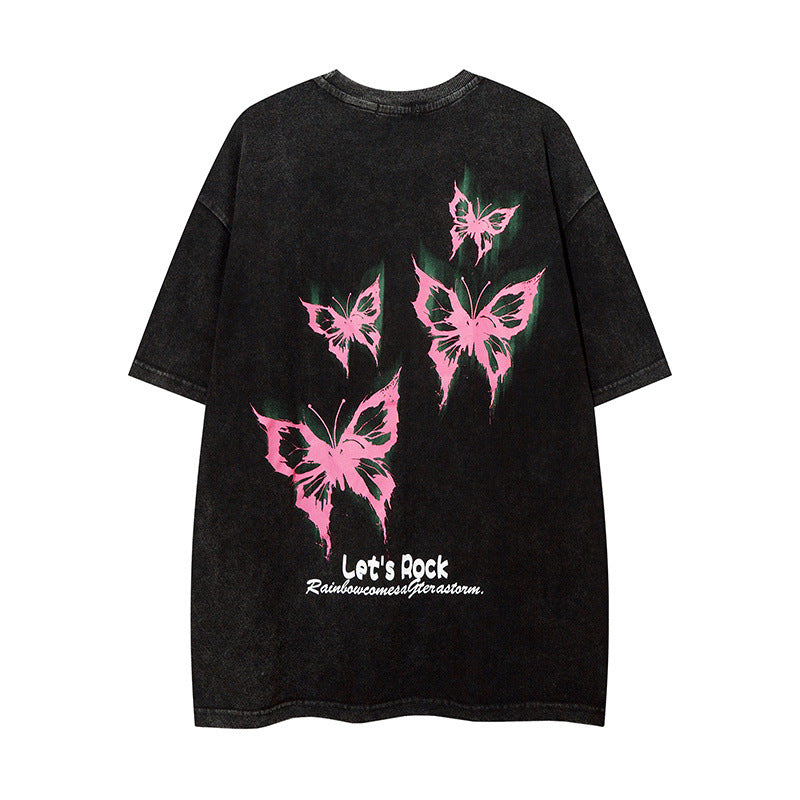 Men T-shirt Hip Hop Retro Graffiti Fashion Brand Short Sleeve T-shirt