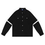 Men's Long Sleeved T Shirt Long Sleeve Shirt Men's Loose American Fashion Brand Spring and Summer Multi-Pocket Lapel Shirt