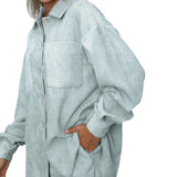 Women Co-Ords Vintage Corduroy Long Sleeve Shirt
