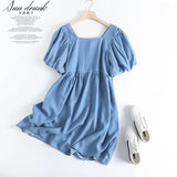 Women Dresses Temperament Slimming Lyocell Denim Dress