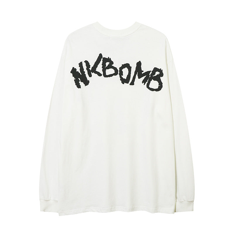 Men Long Sleeve T-Shirt Cartoon Anime Cross Hip Hop Loose
