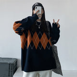 Women Pullover Sweater Vintage Loose Pullover Loose