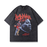 Men T-Shirt Retro Rodman Portrait Printing Distressed Loose