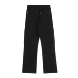 Men Jeans Workwear Pure Color All-Matching Multi-Pocket Loose