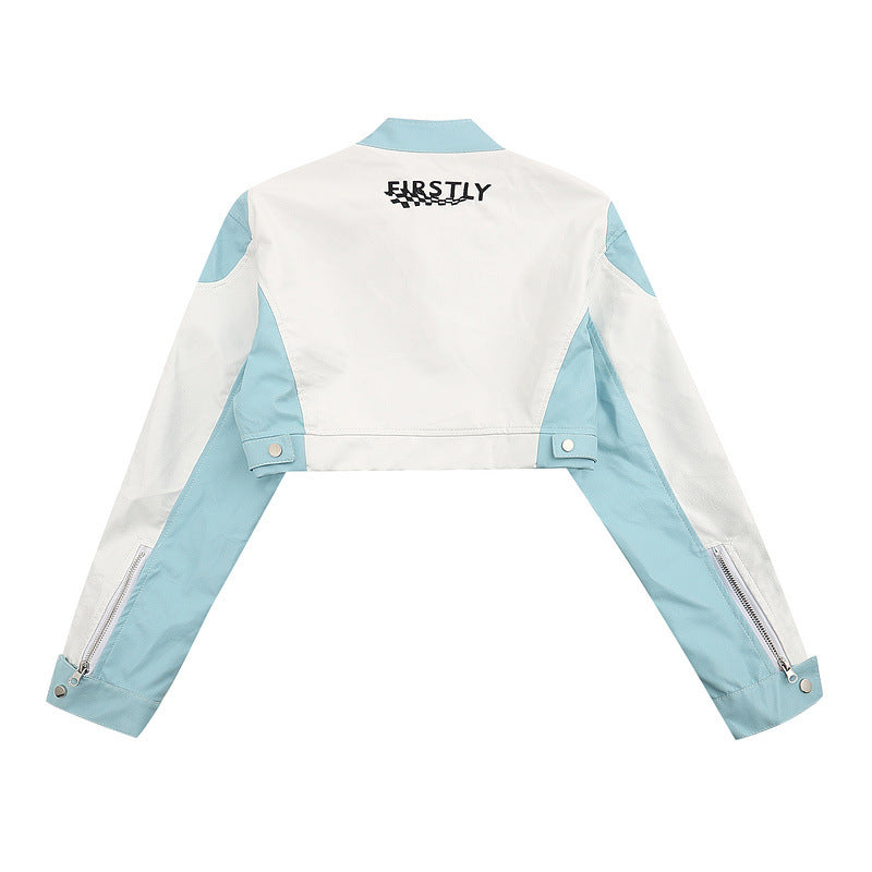 Women Jackets Pu Leather Racing Jacket