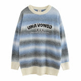 Women Sweater Gradient Color Striped Knitted All-Matching Sweater